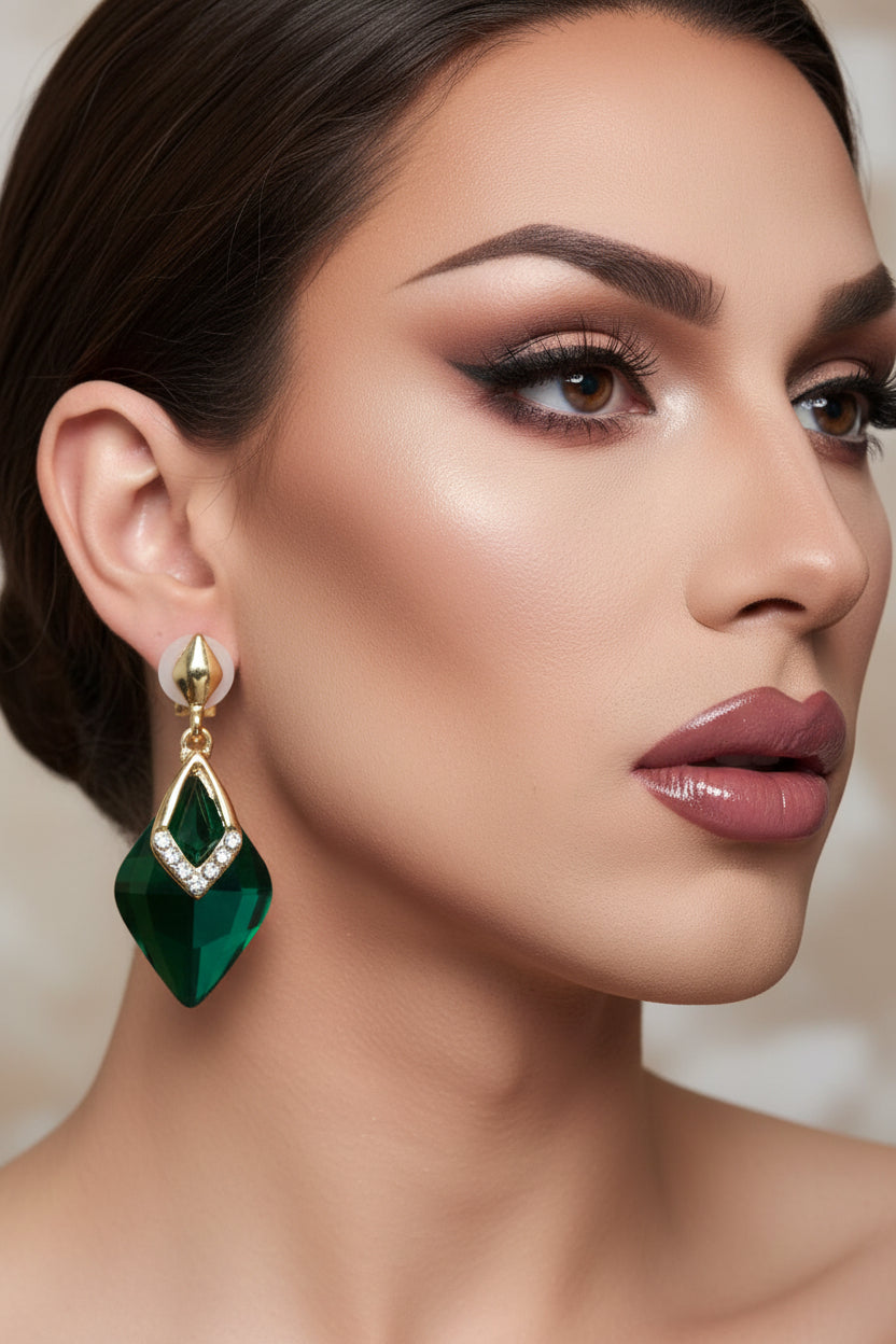 Alison Wonder Crystal Clip-On Earrings – Drag Queen Statement Earrings