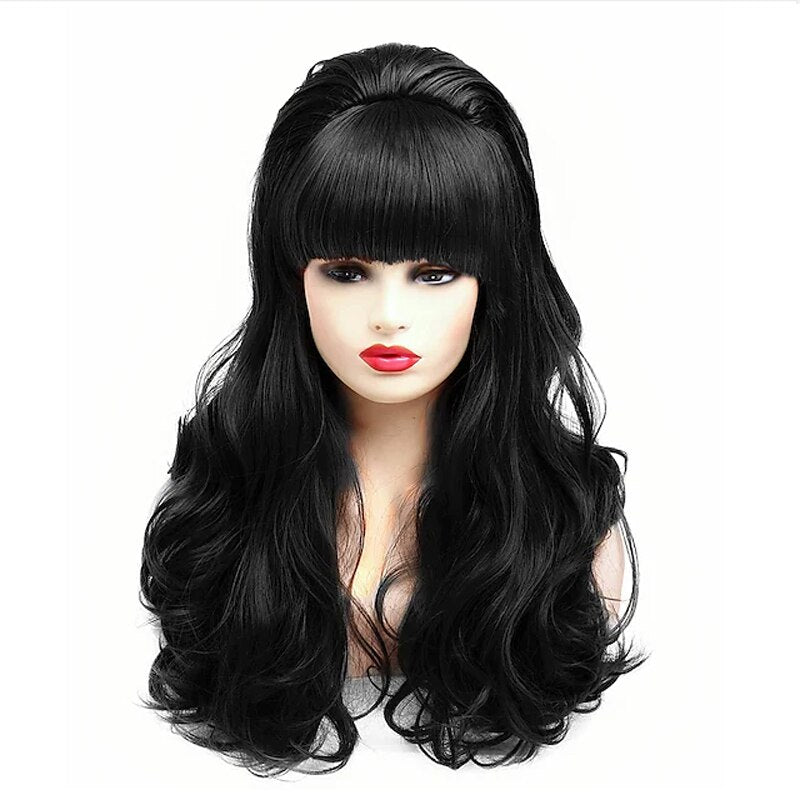 Queen Carlotta Black Curly Wig With Bangs