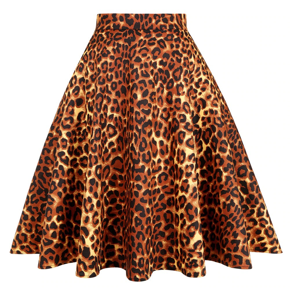 Vintage Leopard Print Skirt