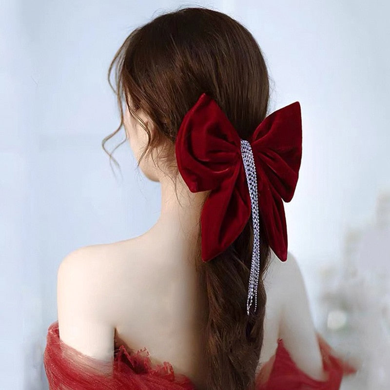 Big Red Bow Hairpin