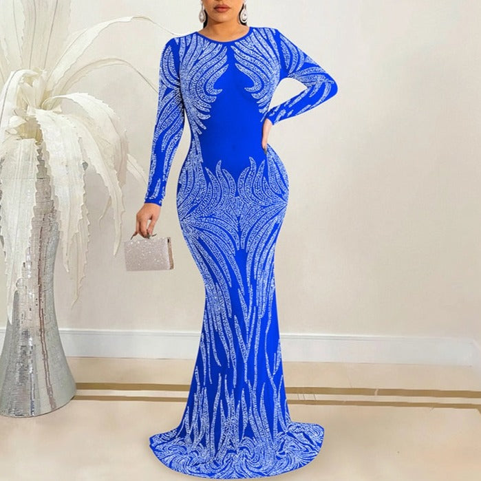 Queen Bianca Sheer Mesh Maxi Dress