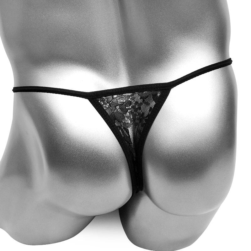 Embroidered Flower Lace-up Thong