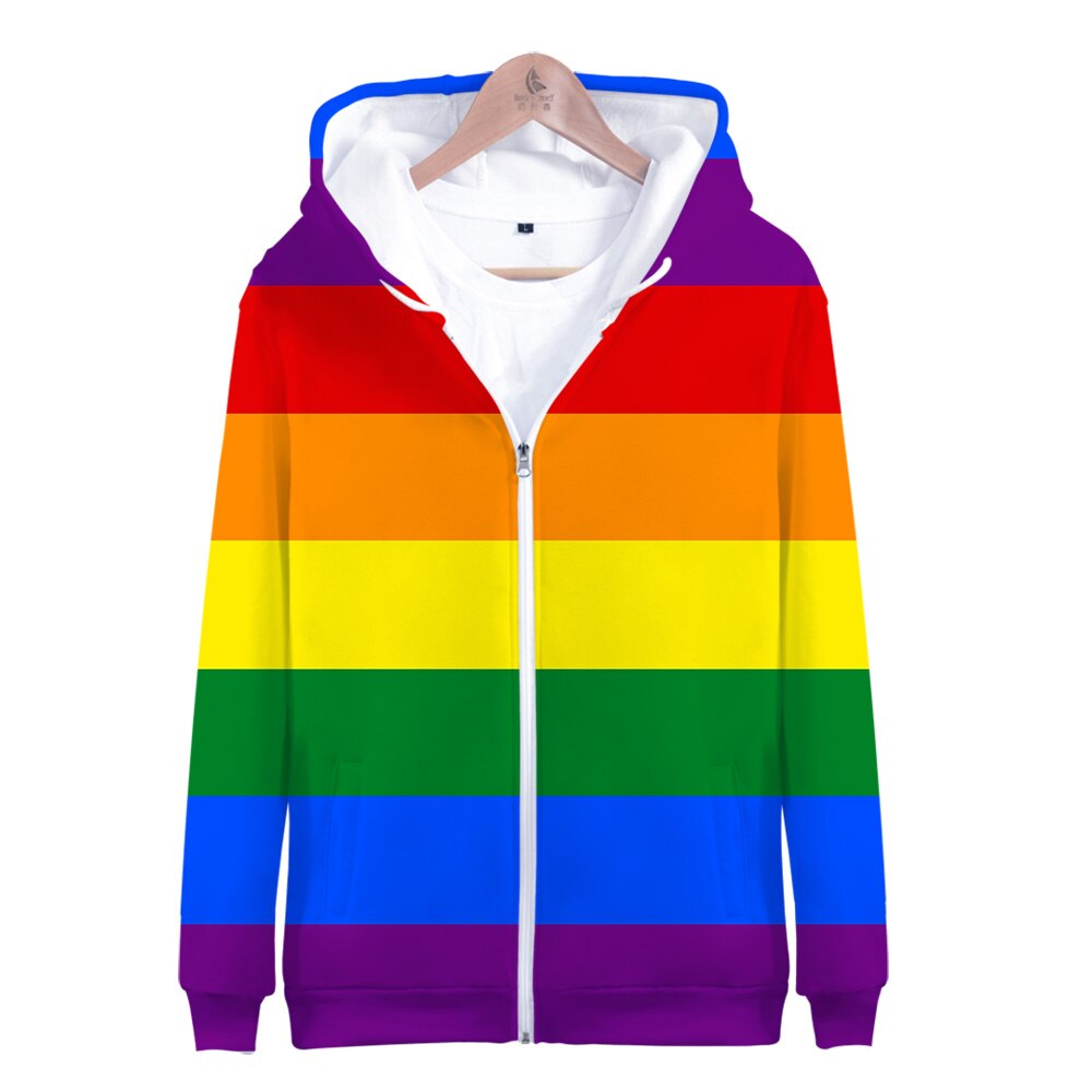 LGBT Rainbow Hoodie Jacket