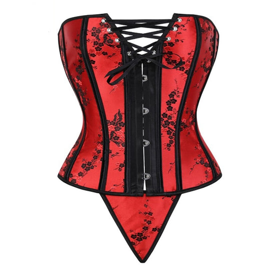 Frida People Floral Lace Up Corset & Panty Set