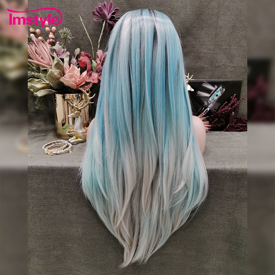 Adda Miration Ombre Blue Grey Lace Front Wig