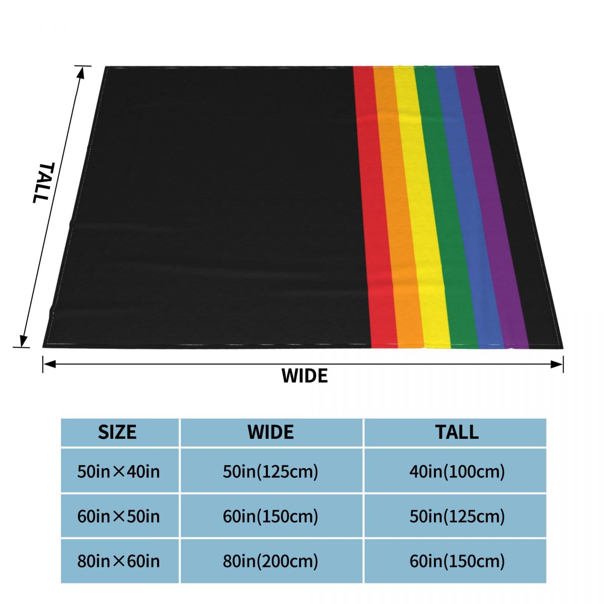 LGBT Gay Pride Rainbow Flannel Throw Blanket