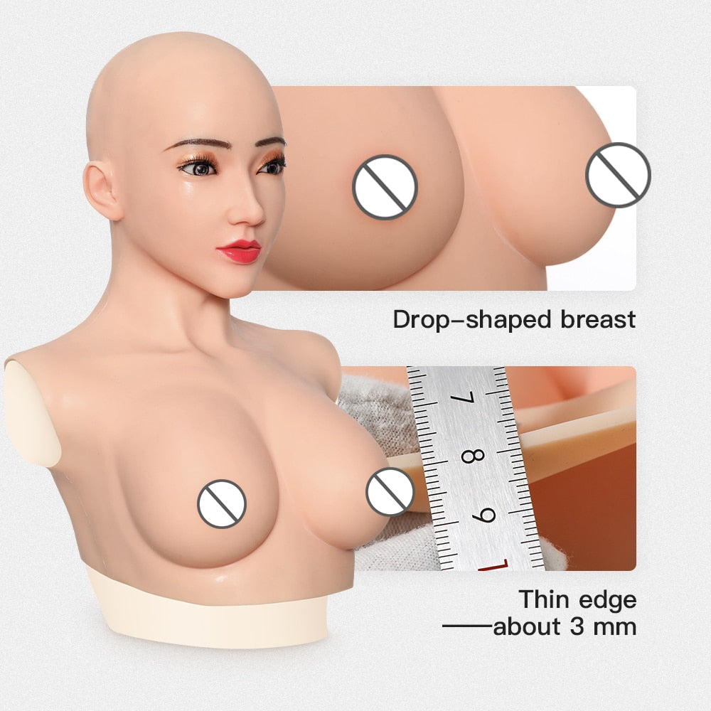 C Cup Face Mask With Silicone Breast Forms