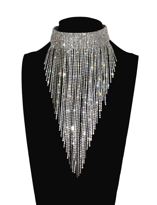 Rhinestone Choker Necklace – Glamorous Drag Queen Statement Jewelry