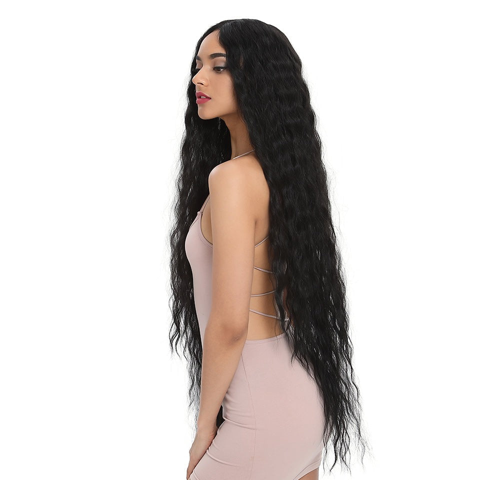Queen Paola Long Black Curly Wig