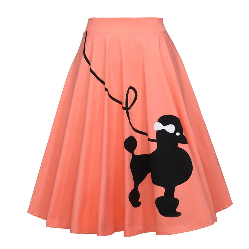 Pin Up Dog Vintage Skirt