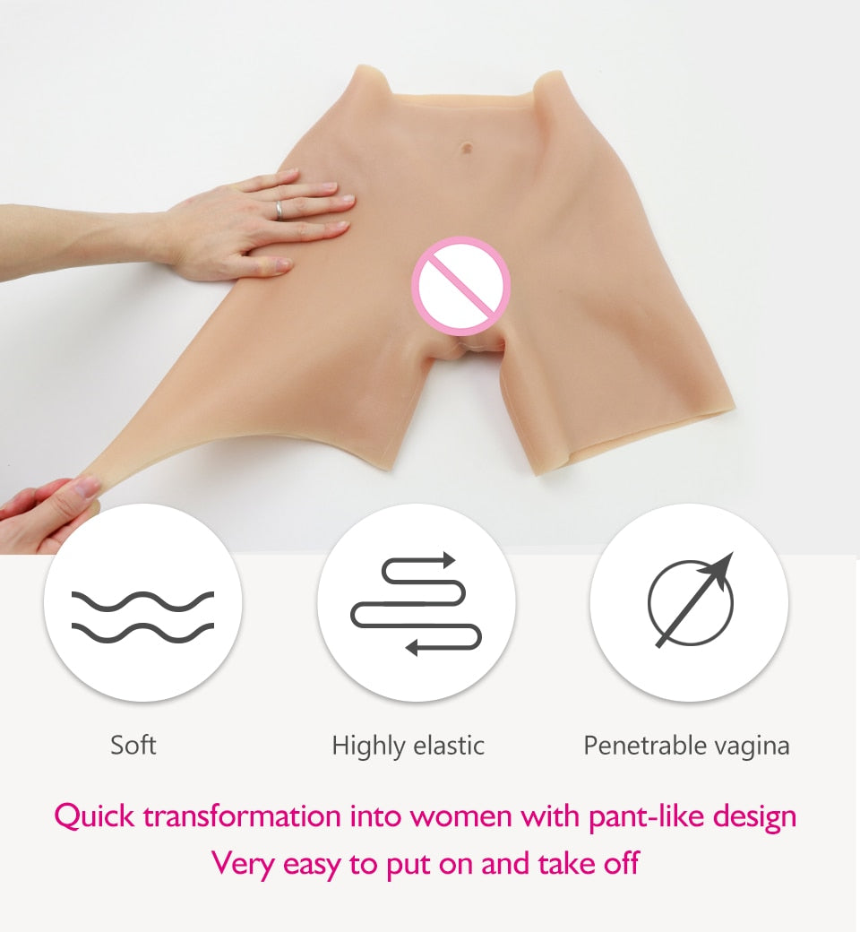 Penetrable Silicone Fake Vagina Panties