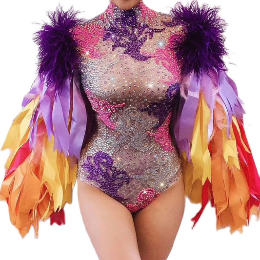 Rumba Queen Feather Bodysuit