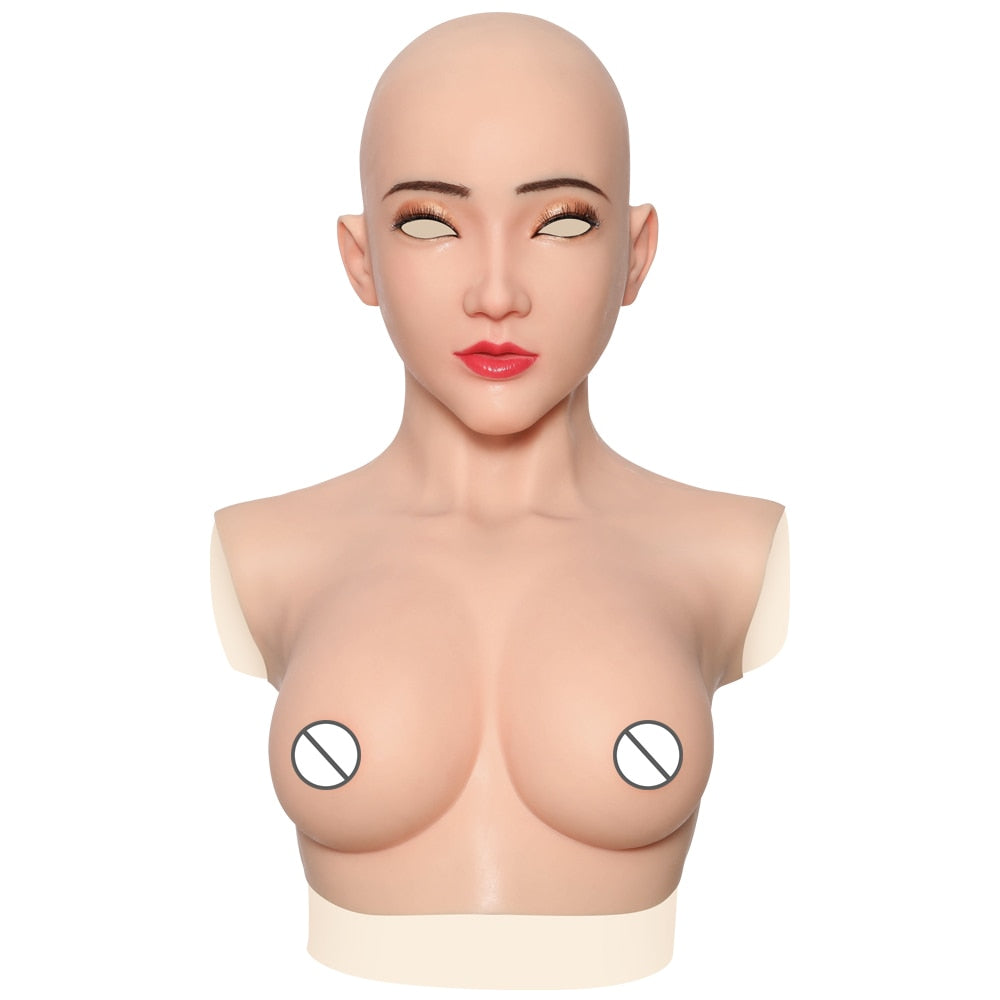 C Cup Face Mask With Silicone Breast Forms