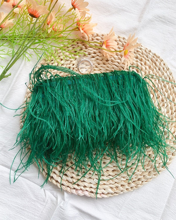 Luxury Ostrich Feather Handbag