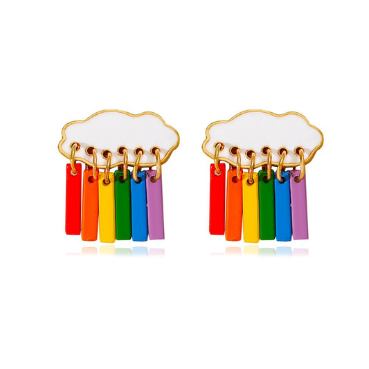 LGBT Gay Pride Rainbow Cloud Earrings