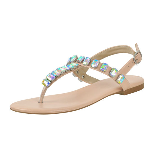 Hedda Hair Rhinestone Flat Sandals