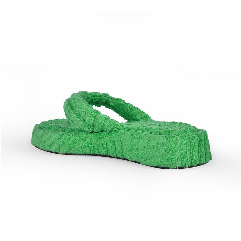 Mary Christmas Green Thong Flip Flop Sandals