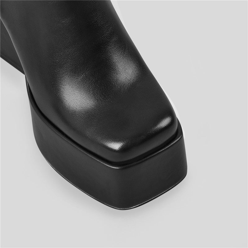 Adele Laptop Square Toe Ankle Boots