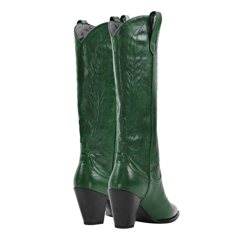 Faye Boulous Western Cowboy Knee High Boots