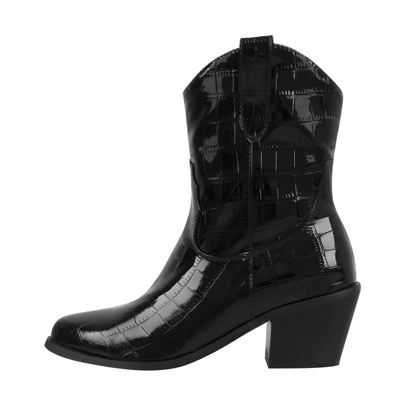 Sherry Vine Chunky Heels Ankle Boots