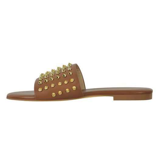 Pat Excuse Studded Flat Sandals