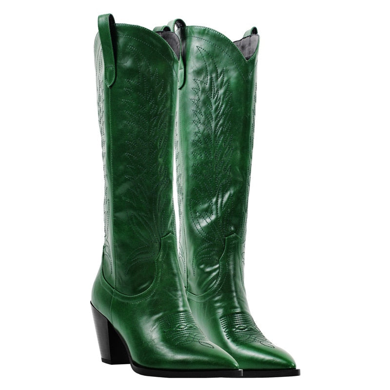 Faye Boulous Western Cowboy Knee High Boots