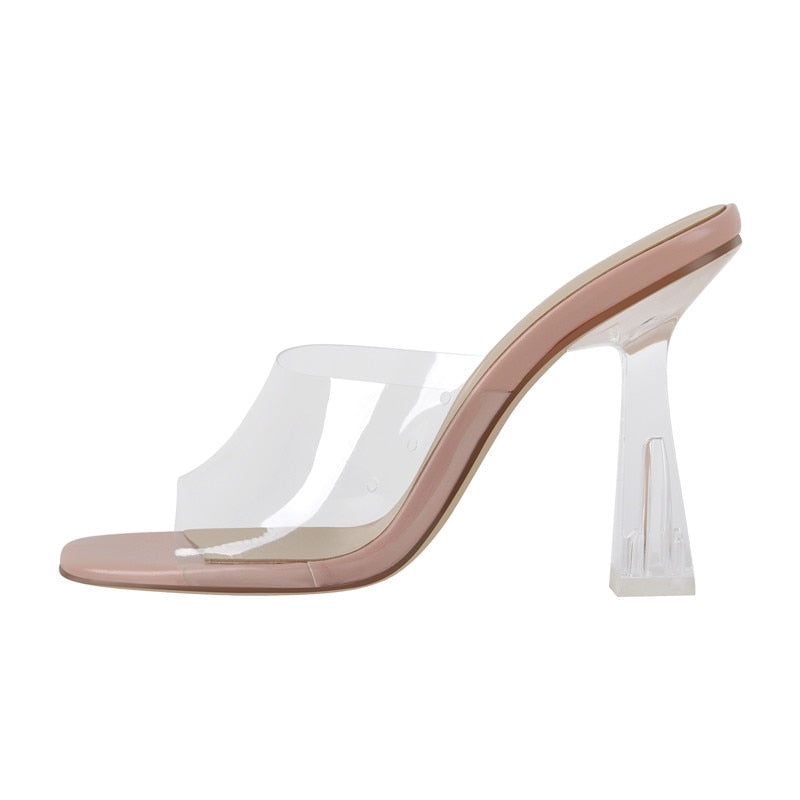 Showtime Square Toe Clear Sandals
