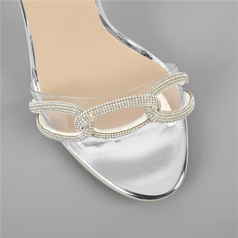Salma Nella Peep Toe Sliver Sandals