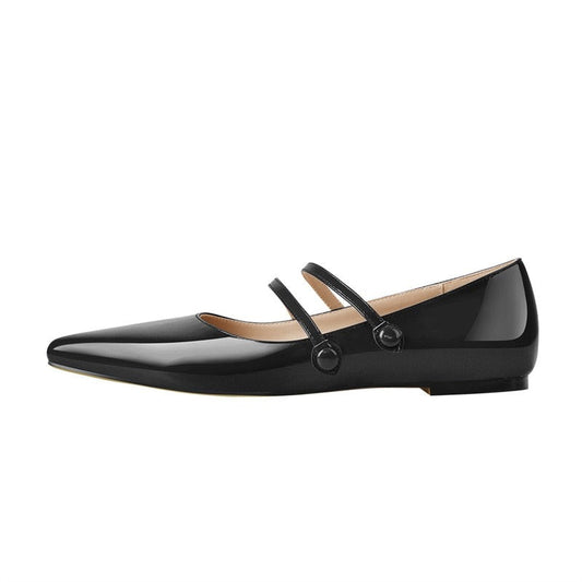Cher Secrets Pointed Toe Mary Jane Flats Pumps
