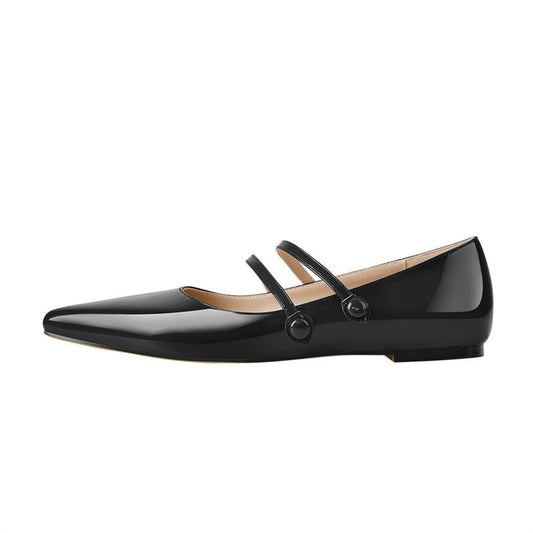 Cher Secrets Pointed Toe Mary Jane Flats Pumps – For Queens Who Slay in Style and Comfort!
