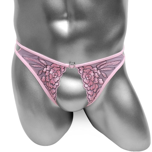 Rula Thumb Embroidered Open Crotch Panties