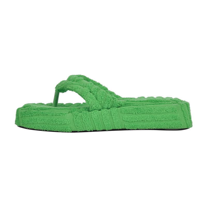 Mary Christmas Green Thong Flip Flop Sandals