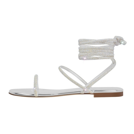 Sara Castique Diamond Lace Up Sandals