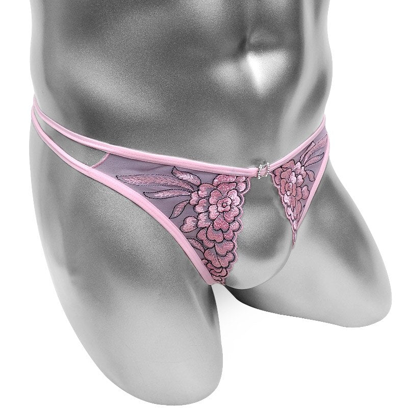 Rula Thumb Embroidered Open Crotch Panties