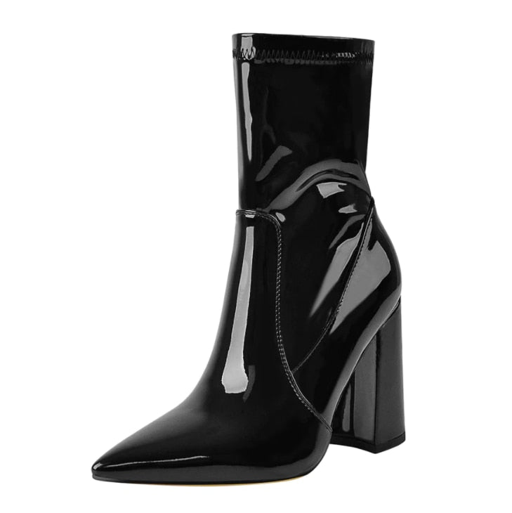 Remi Nissent Pointed Toe Black Stretch Booties