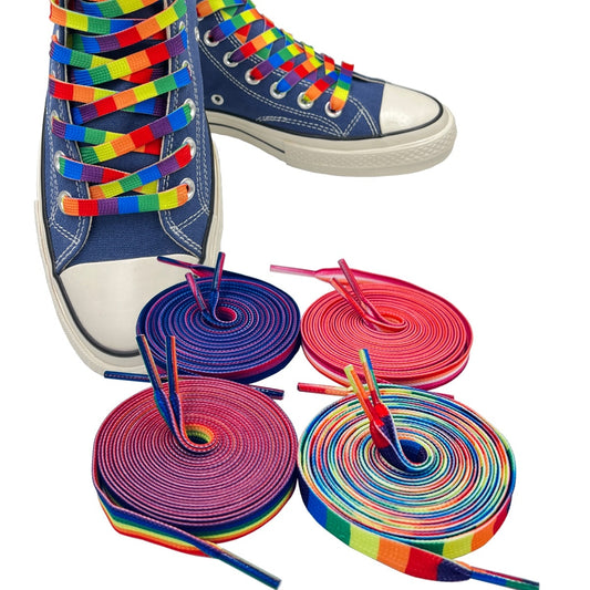 8mm Gay Pride Rainbow Shoelaces