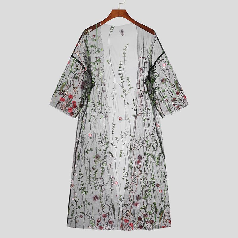 Embroidered Transparent Floral Cardigan