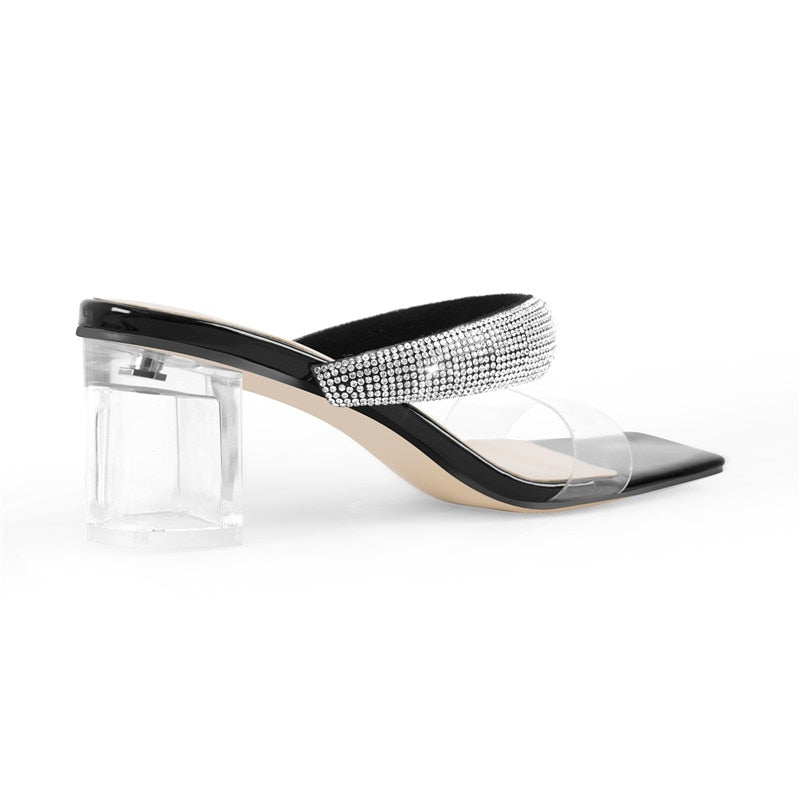Queen Leticia Transparent Rhinestone Sandals