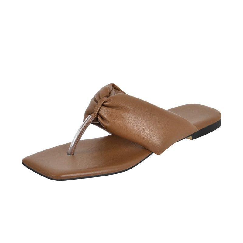 Maura DeSame Brown Thong Flip Flop Sandals