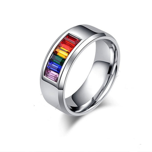 Gay Pride Rainbow Promise Ring