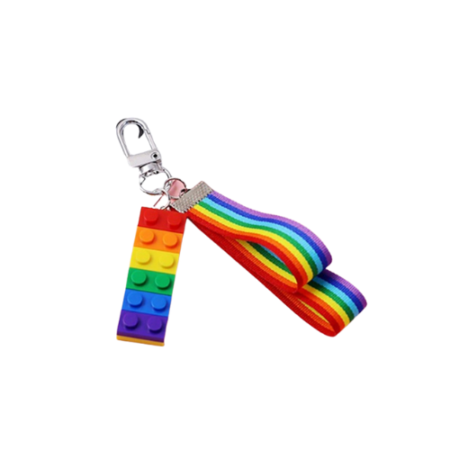LGBT Gay Pride Rainbow Brick Key Chain