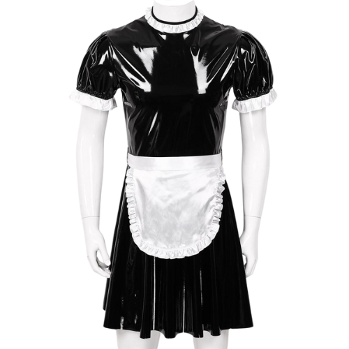 Sissy Maid Latex Uniform with Apron