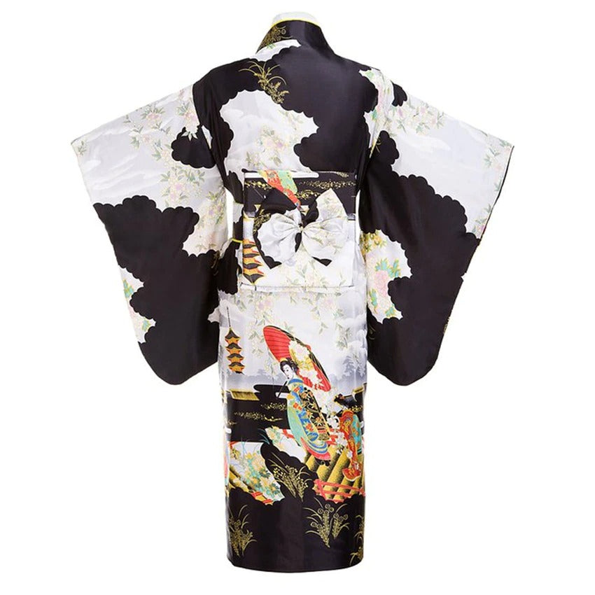 Traditional Japanese Kimono With Obi Flower