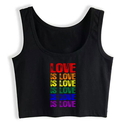 Love Is Love Rainbow LGBT Gay Pride Crop Top