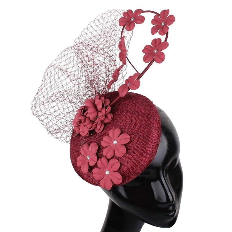 Sarah Reen Hat With Floral Veil