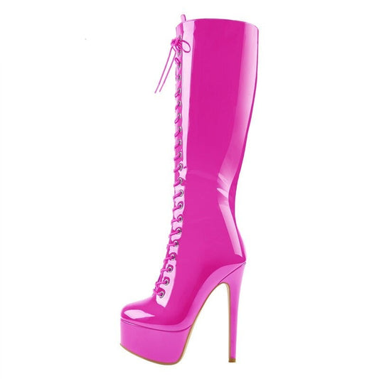 Hoofin' It in Hot Pink: Platform Knee-High Boots