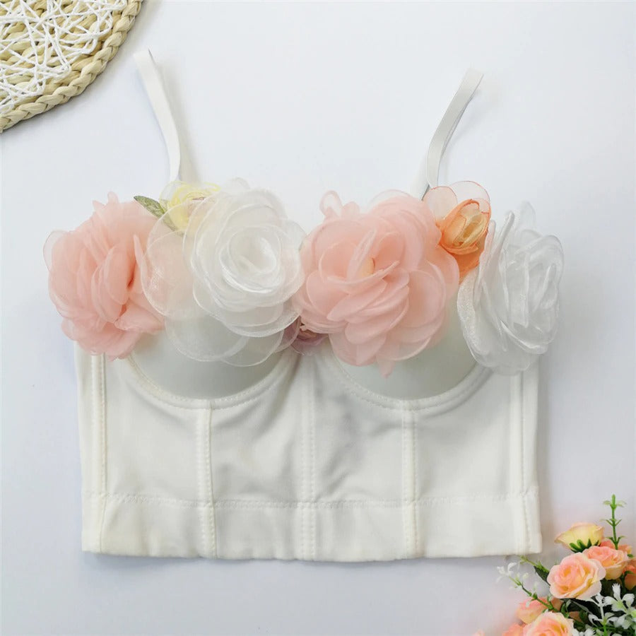 Connie Fidence Flowers Crop Top