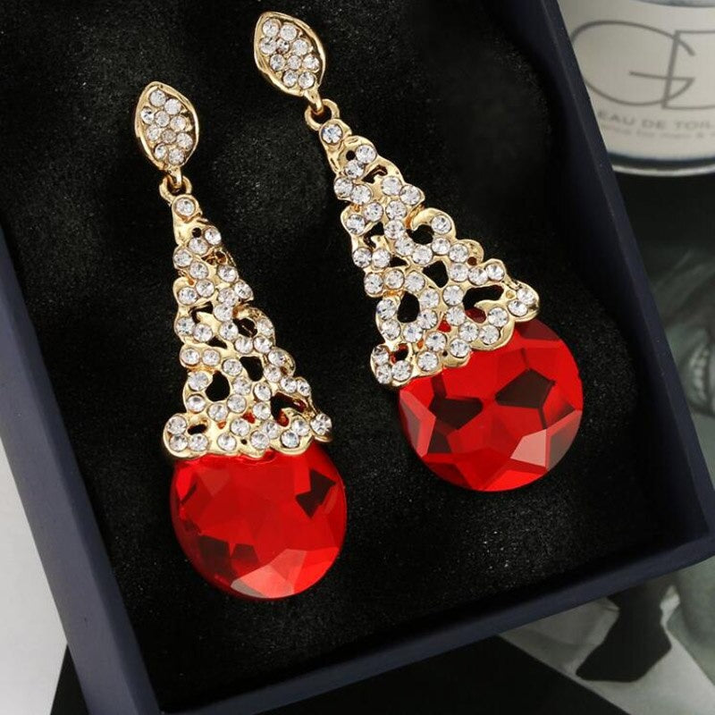 Dianne Gerous Crystal Water Drop Earrings