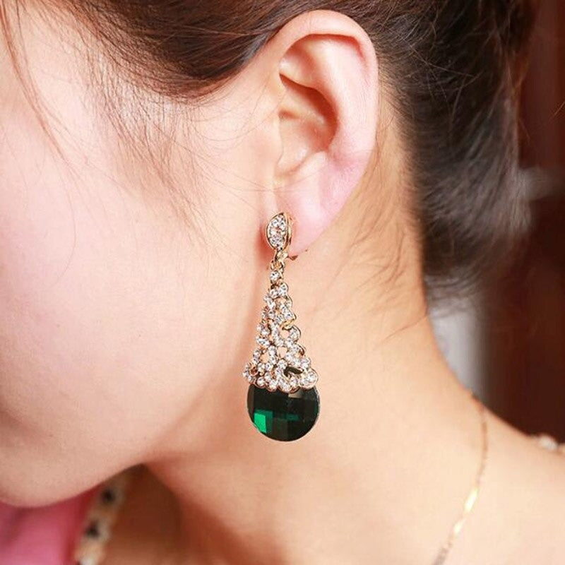 Dianne Gerous Crystal Water Drop Earrings
