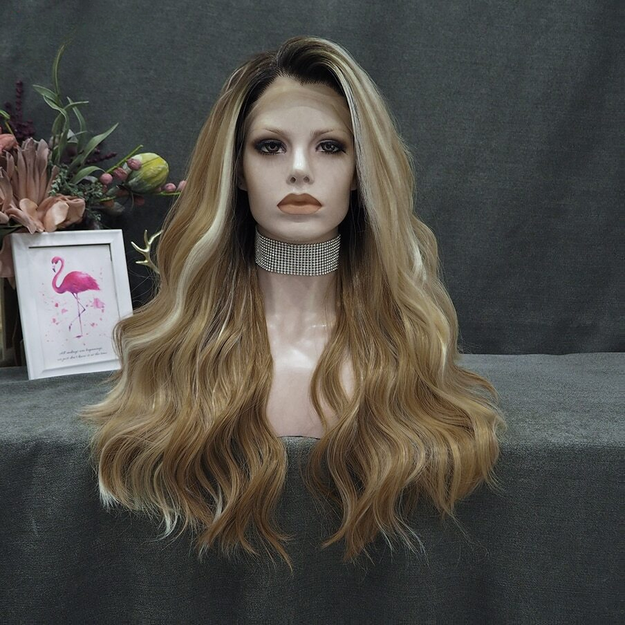 Rhea Ranged Highlighted Blonde Brown Lace Front  Wig